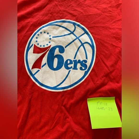 Fanatics Philadelphia 76ers Sixers Red Fitted Long Sleeve T-shirt Size M Unisex - Picture 5 of 7